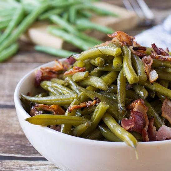  A colorful medley of green beans, bacon and onions make this the perfect side dish.