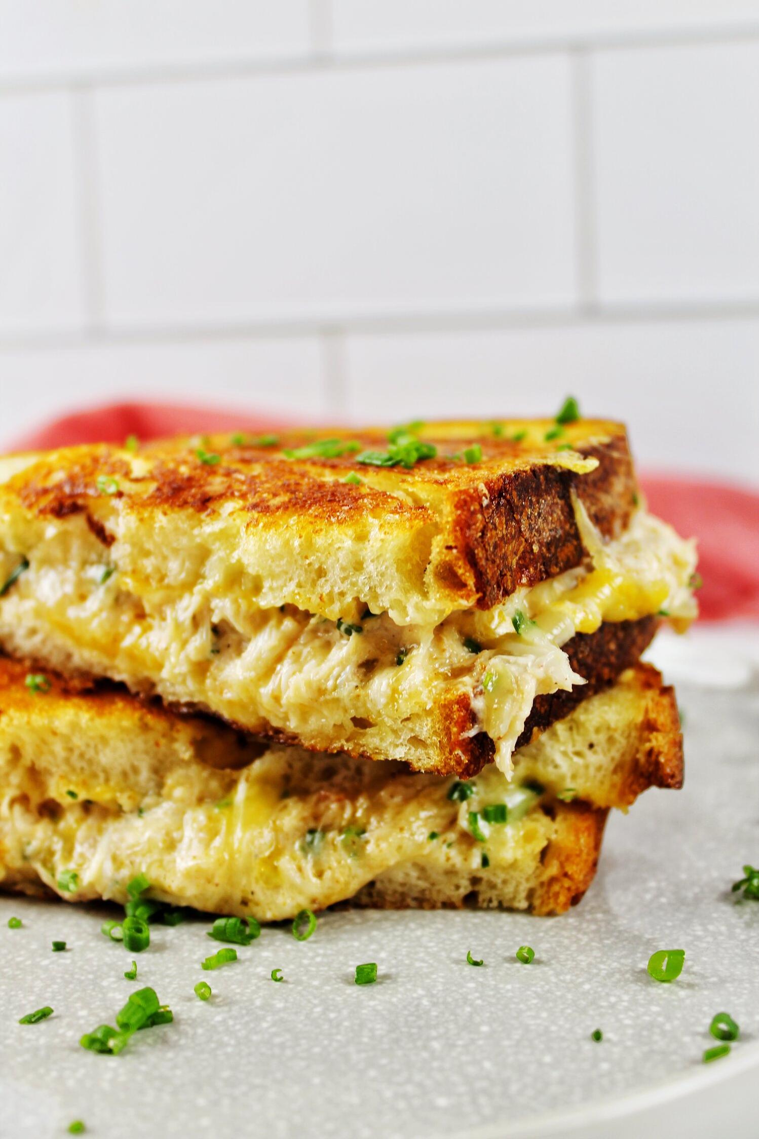  A gooey and crispy grilled cheese with a southern twist