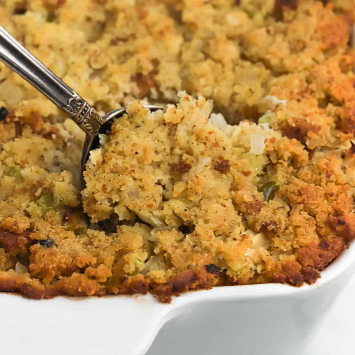  A Southern staple, cornbread dressing is a must-have dish for Thanksgiving or any holiday occasion.