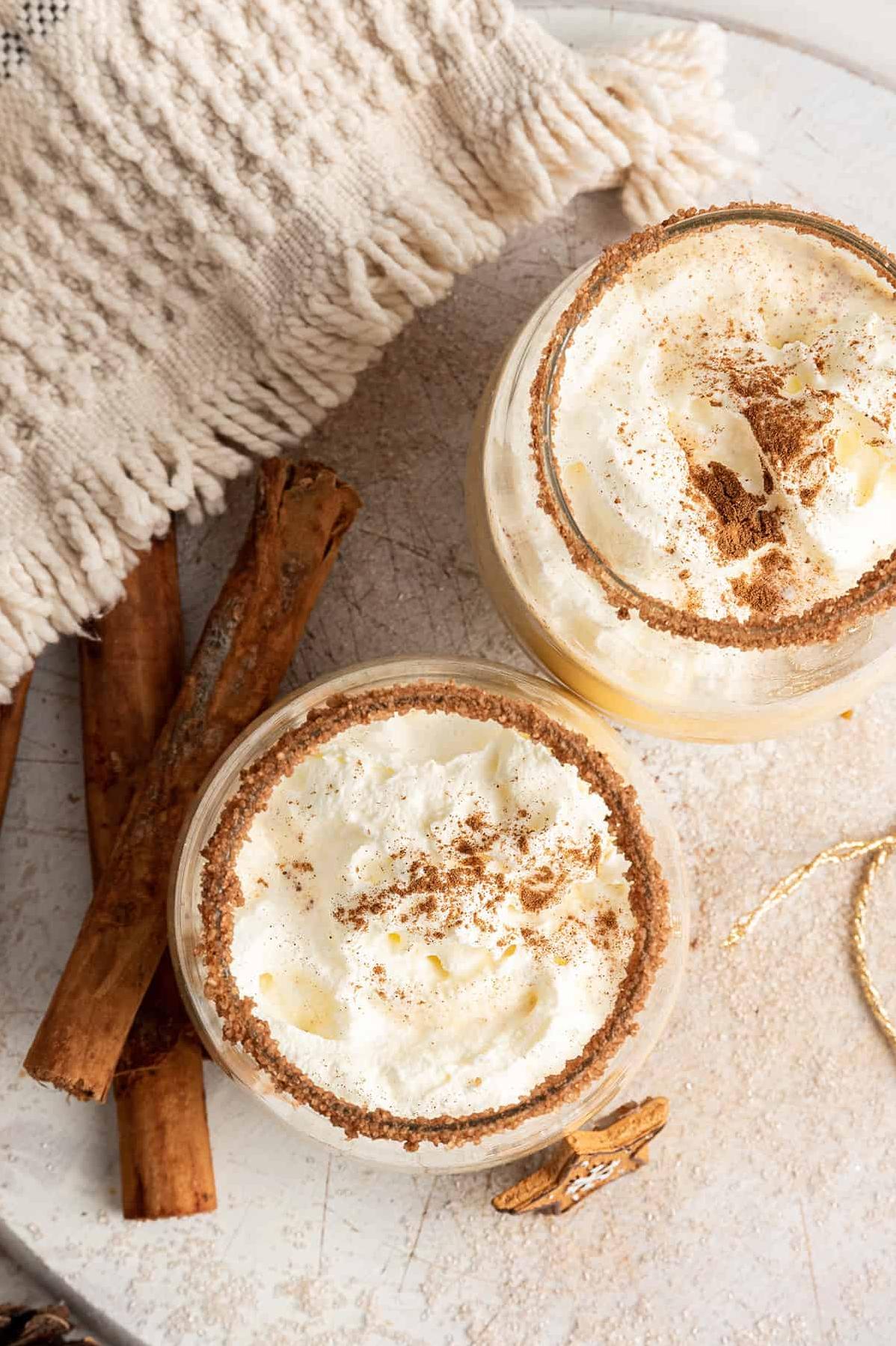  A sprinkle of cinnamon on top adds warmth and flavor to each sip.
