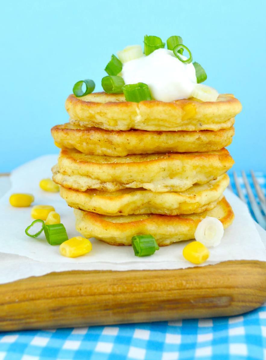  A stack of golden, crispy southern corn cakes