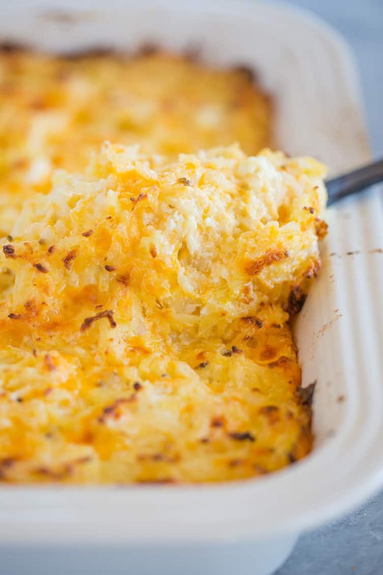  Add your favorite cheese, bacon, or herbs to customize your hash brown potato bake to your liking.