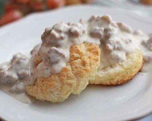  Biscuits and gravy, the ultimate southern comfort food.