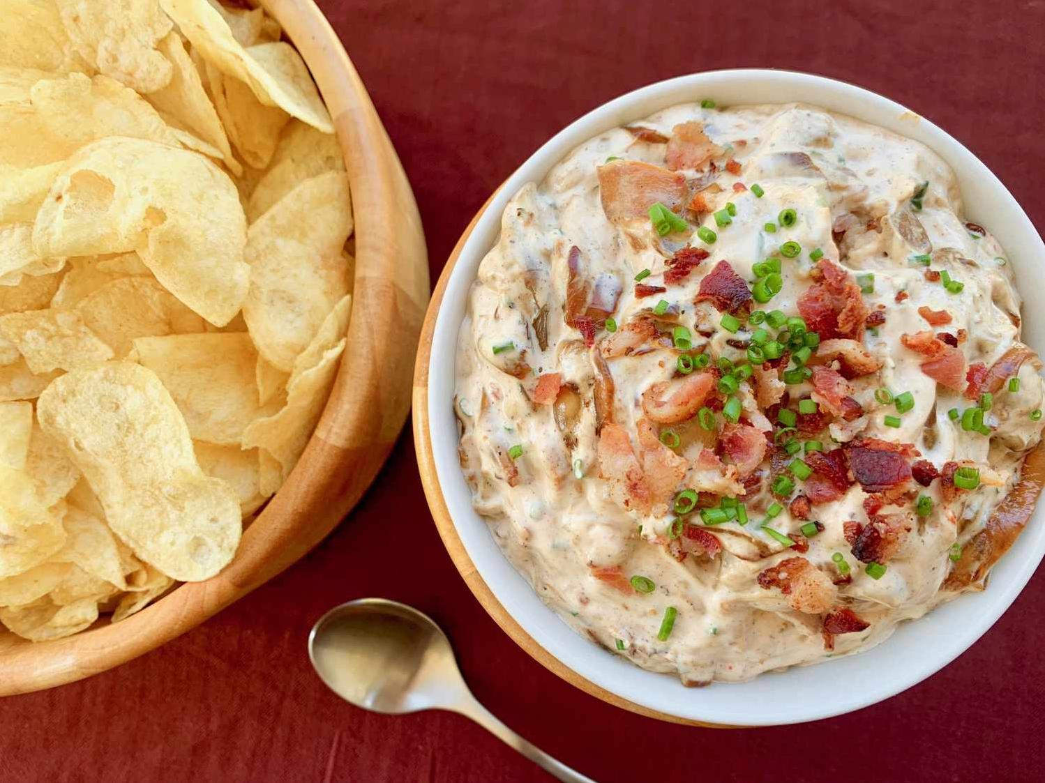  Cheesy, crispy, and savory, this dip is the ultimate indulgence for any snack-time.