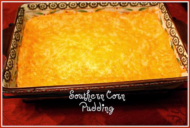  Creamy corn pudding fresh out of the oven.