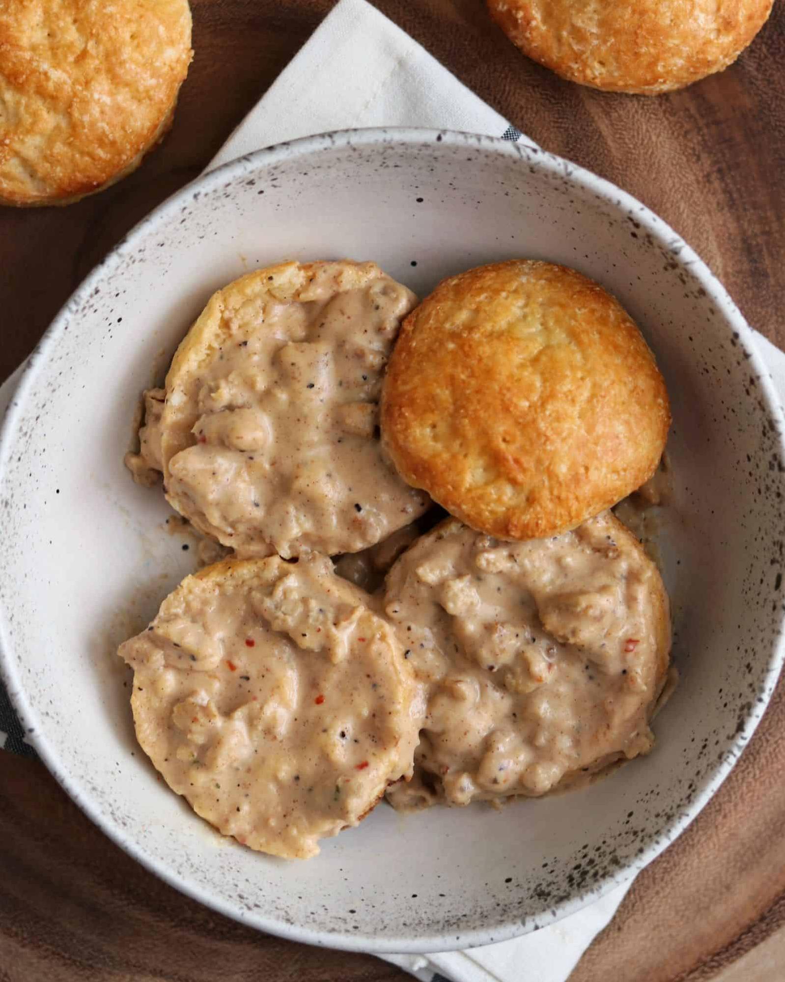 Drizzle this lip-smacking gravy over fluffy biscuits for a meal to remember