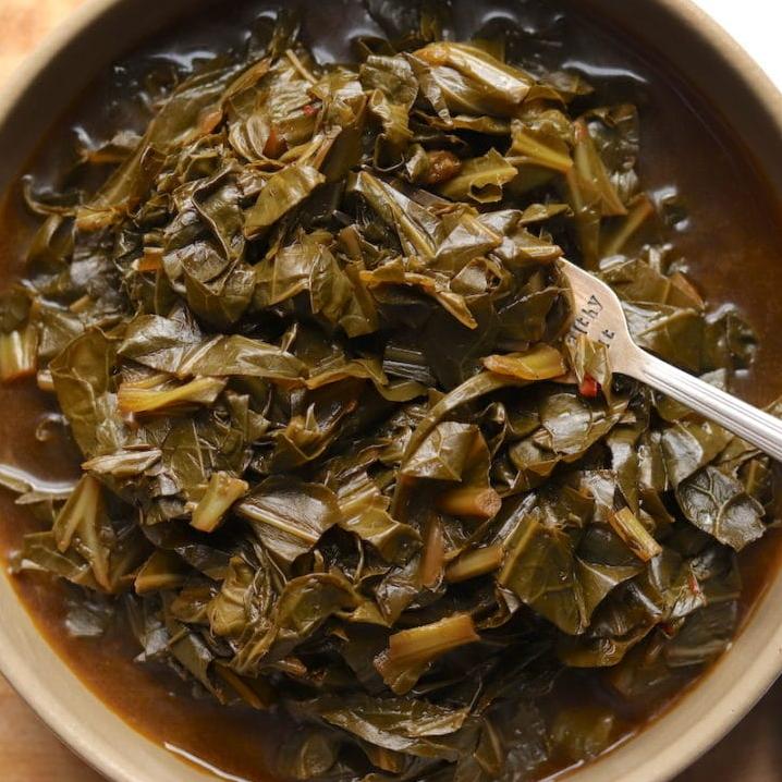  Family-style serving, because collard greens are best shared