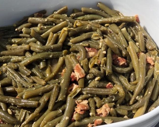  Freshly picked green beans are the key to making this delicious dish.
