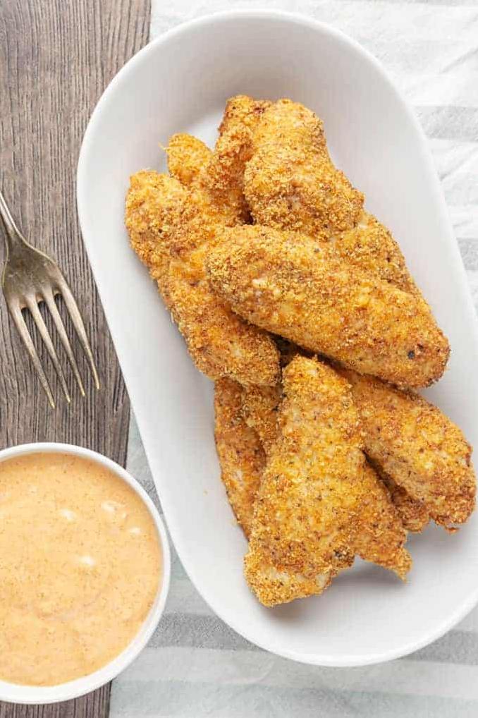  Get ready for some finger-lickin' goodness with these Low Carb Southern Fried Chicken Strips!