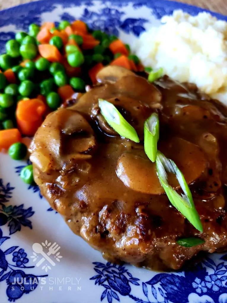 Get ready to enjoy a hearty meal that will take you back in time with our Southern Railway Salisbury Steak!