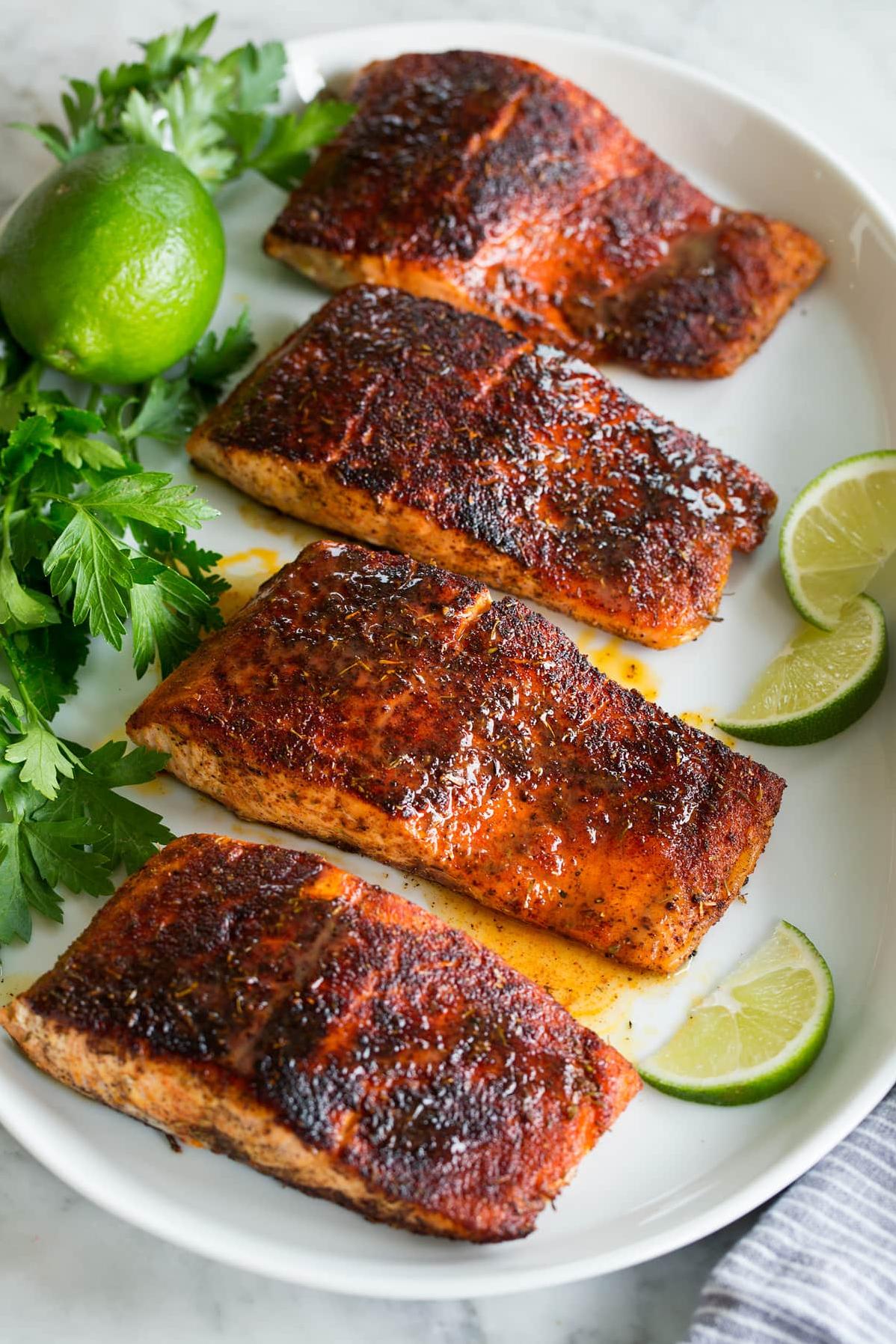  Get your grill game on with this savory blackened salmon!