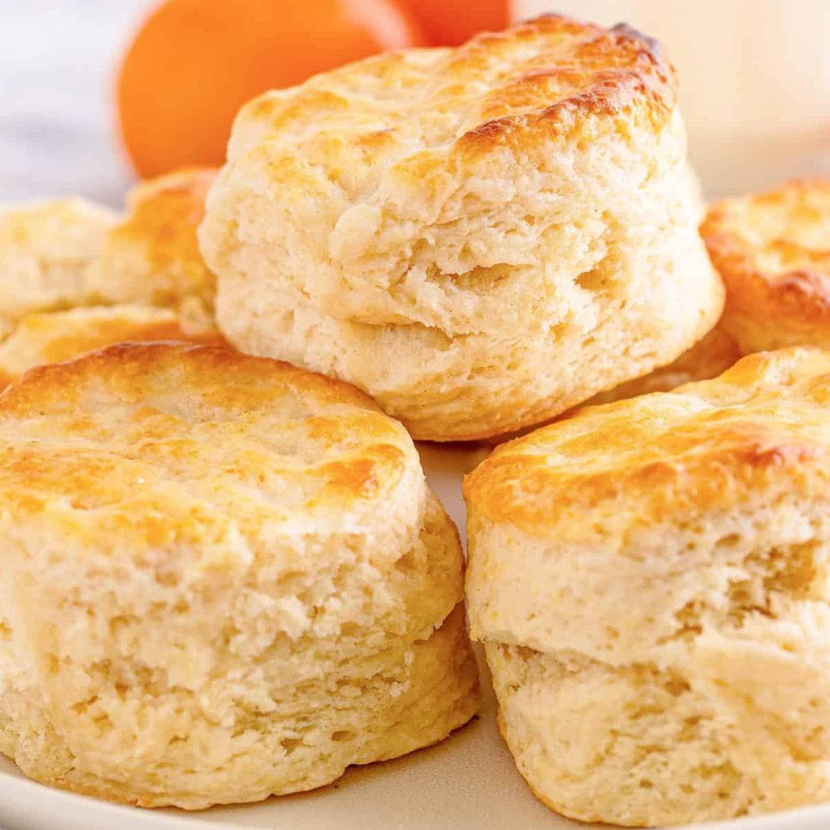  Homemade biscuits that are light and flaky on the inside