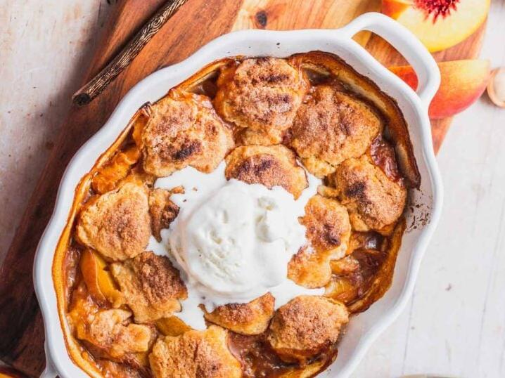  Nothing beats a warm slice of peach cobbler on a summer evening