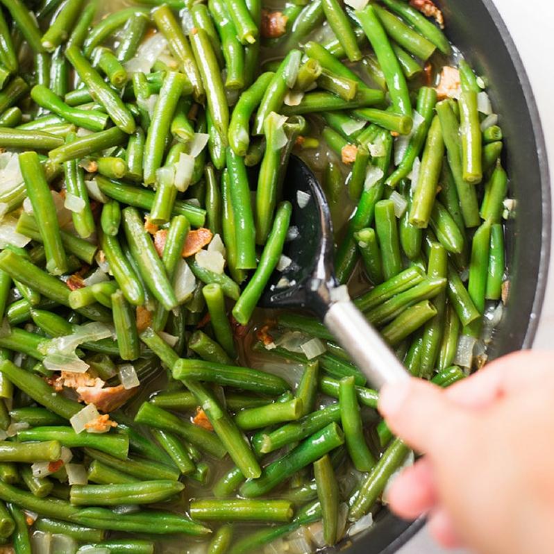  Our green beans are cooked to perfection and seasoned just right.