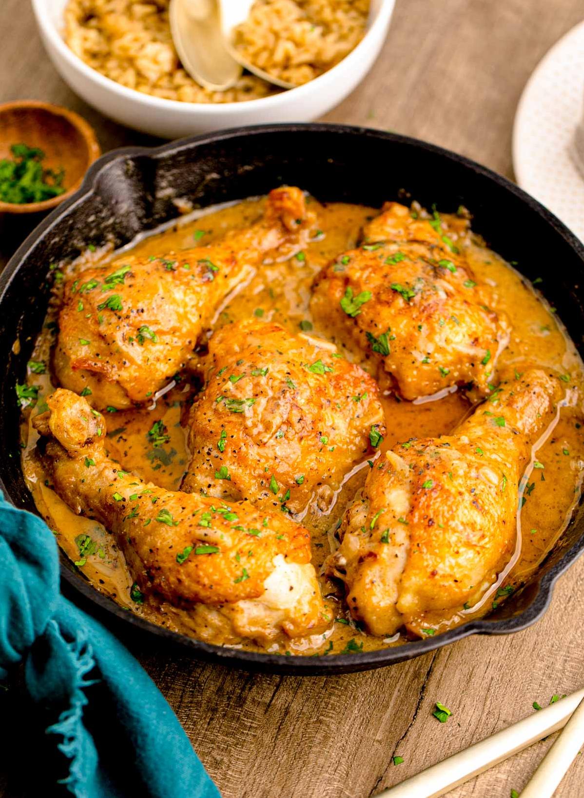  Perfectly crispy fried chicken smothered in a savory gravy