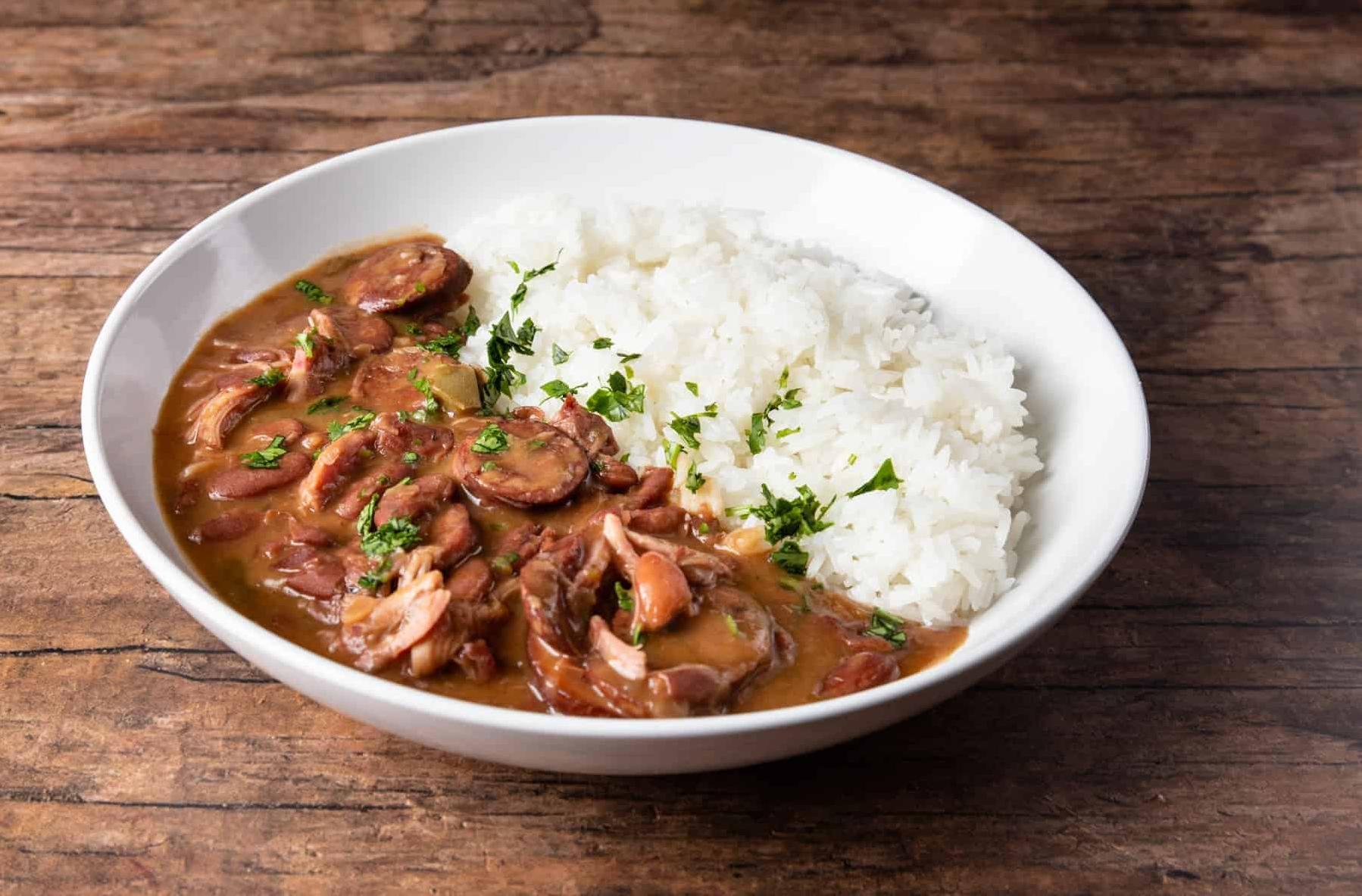  The rich and savory aroma of these red beans and rice will make your mouth water.