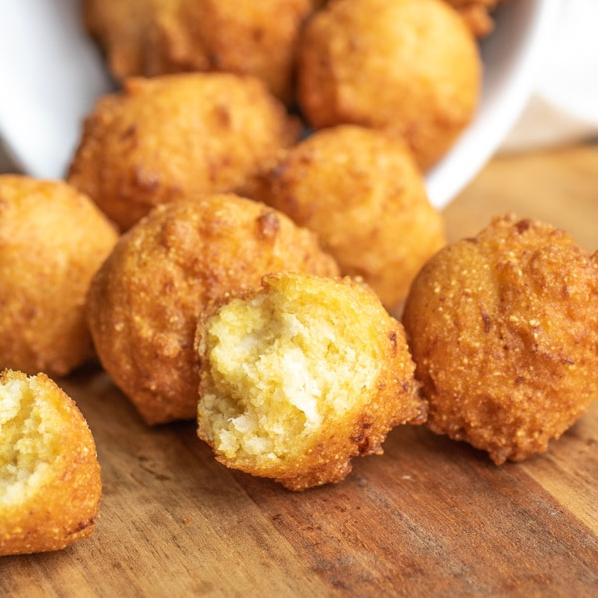  These crispy golden treasures are worth the effort - Frank's Southern Hush Puppies.