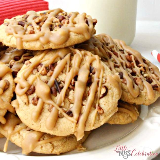  These golden brown cookies are loaded with chunks of nutty Praline.