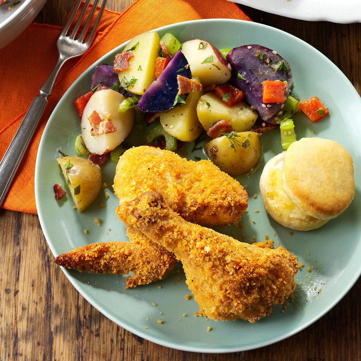  This recipe has all the flavors of southern-style fried chicken, with a healthier twist