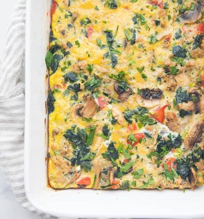  This Southern Spinach Sausage Egg Bake is about to take breakfast to a whole new level!