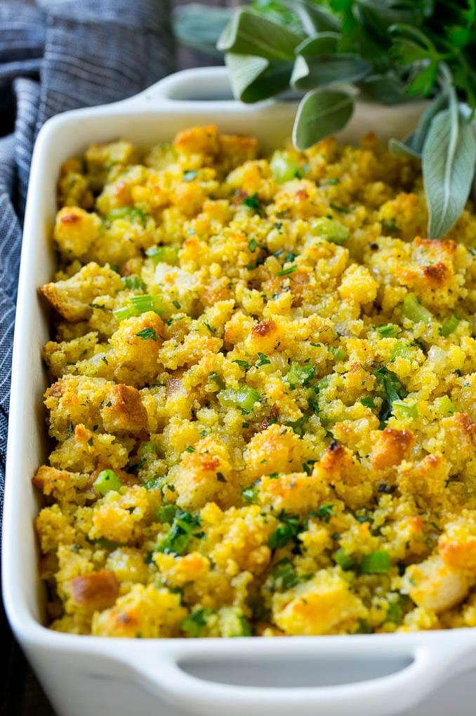  With a perfect balance of savory and sweet, the crispness of the cornbread is all you need to take this stuffing to the next level.
