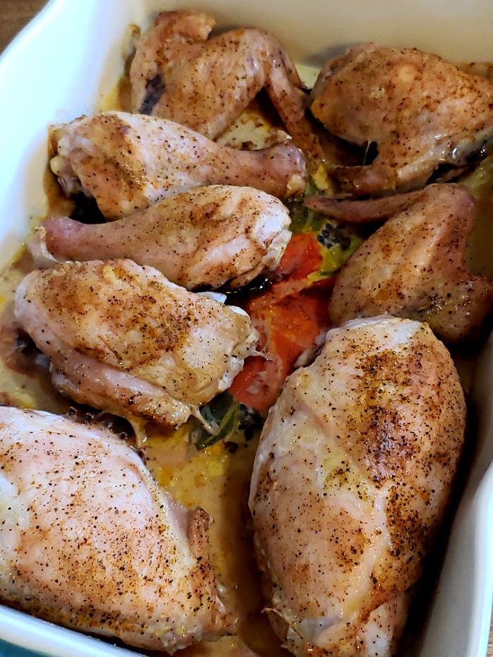  You'll be drooling over this perfectly baked southern chicken.
